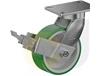 ZINC PLATED KINGPINLESS CASTERS- POLY ON CAST IRON WHEELS