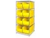 CHROME WIRE SHELVING UNITS WITH HULK CONTAINERS
