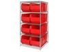 CHROME WIRE SHELVING UNITS WITH HULK CONTAINERS