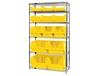 CHROME WIRE SHELVING UNITS WITH MAGNUM BINS
