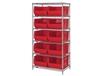 CHROME WIRE SHELVING UNITS WITH HULK CONTAINERS