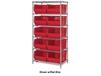 CHROME WIRE SHELVING UNITS WITH HULK CONTAINERS