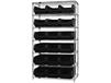 CHROME WIRE SHELVING UNITS WITH MAGNUM BINS