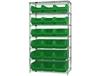 CHROME WIRE SHELVING UNITS WITH MAGNUM BINS