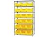 CHROME WIRE SHELVING UNITS WITH MAGNUM BINS