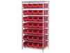 CHROME WIRE SHELVING UNITS WITH HULK CONTAINERS