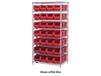 CHROME WIRE SHELVING UNITS WITH HULK CONTAINERS