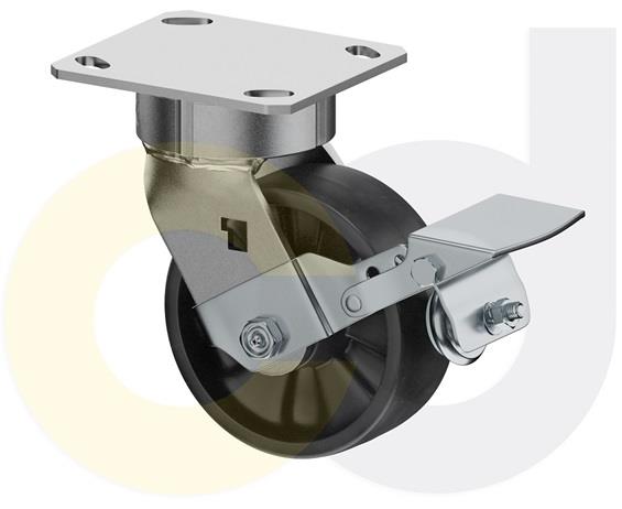 ZINC PLATED CASTERS - GLASS-FILLED NYLON WHEELS