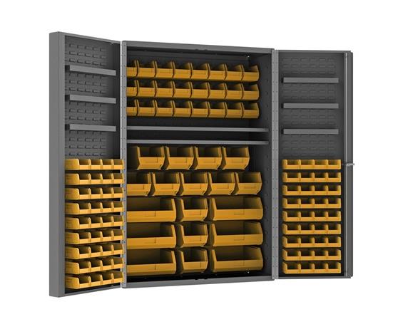 HEAVY DUTY ALL-WELDED BIN &amp; SHELF 14 GA. STEEL STORAGE CABINETS