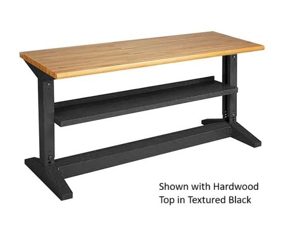 ADJUSTABLE HEIGHT IRON-I WORK BENCH WITH SHELF