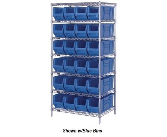 CHROME WIRE SHELVING UNITS WITH HULK CONTAINERS