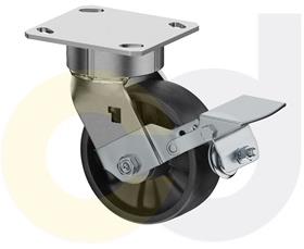ZINC PLATED CASTERS - GLASS-FILLED NYLON WHEELS