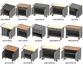 36/48&quot; W MOBILE BENCH CABINETS