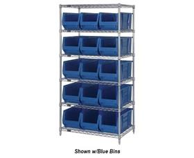 CHROME WIRE SHELVING UNITS WITH HULK CONTAINERS