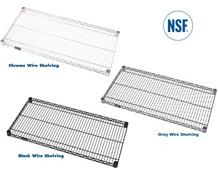 CHROME, GREEN, GRAY & BLACK EPOXY WIRE SHELVING