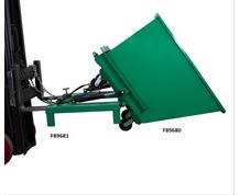 POWERED SELF-DUMPING SYSTEM FORKLIFT ATTACHMENT